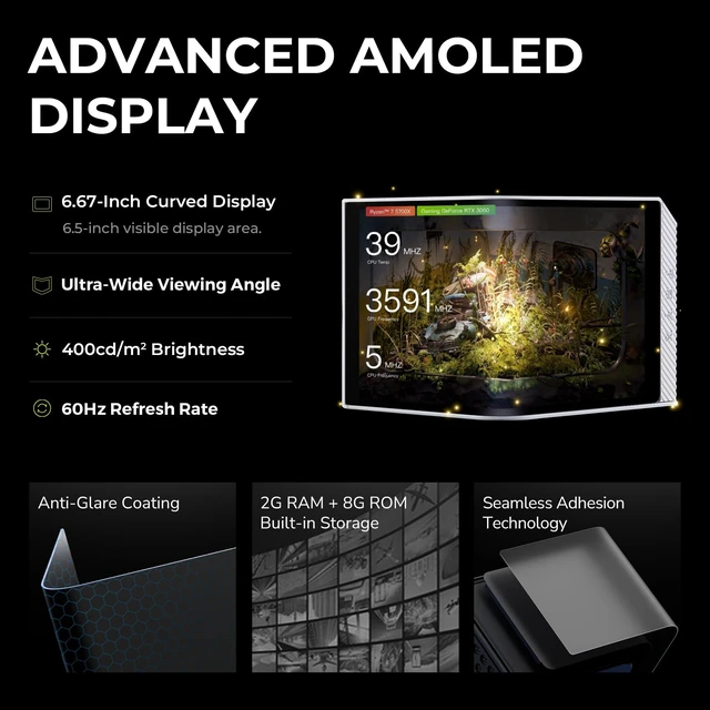 Alt view image 3 of 5 - TRYX Panorama 360mm AIO White Curved Screen GIPHY Built-in Asetek 320w TDP