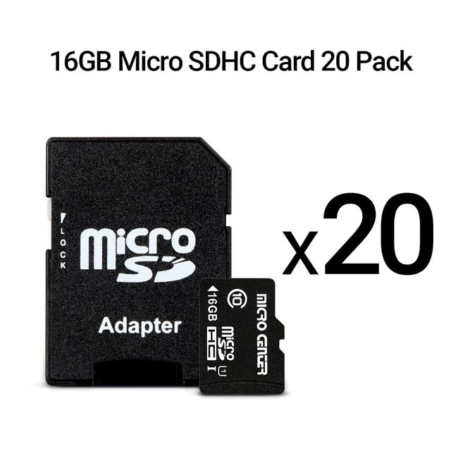 Alt view image 2 of 5 - Micro Center 16GB Class 10 MicroSDHC Flash Memory Card with Adapter, 20Pack