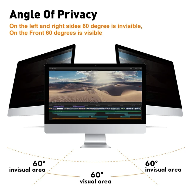 Alt view image 2 of 5 - bersem Fully Removable Privacy Screen Protector for iMac 27 inch Monitor