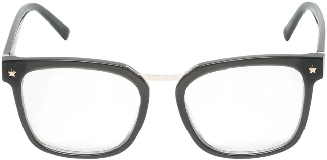 Alt view image 2 of 5 - Elton John Opus Large Unisex Rectangular Acetate Designer Blue Light Glasses Gloss Crystal Black 53