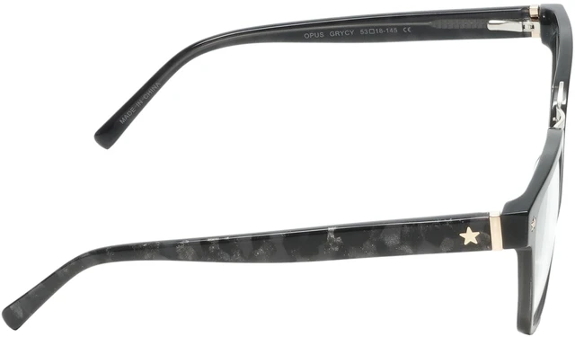 Alt view image 3 of 5 - Elton John Opus Large Unisex Rectangular Acetate Designer Blue Light Glasses Gloss Crystal Black 53