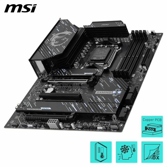 Alt view image 4 of 5 - MSI X870 Gaming Plus WiFi Motherboard, ATX - Supports AMD Ryzen 9000/8000 / 7000 Processors, AM5-60A SPS VRM, DDR5 Memory Boost 8200+ MT/s (OC), PCIe 5.0 x16 & 4.0 x16, M.2 Gen5, Wi-Fi 7, 5G LAN