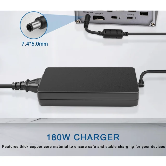 Alt view image 4 of 5 - LNBUK 180W 150W 135W Dock Station Power Supply for CalDigit TS3 Plus E5