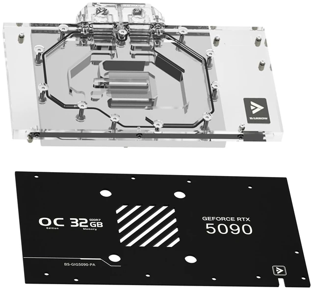 Main image of Barrow GPU Water Block for Gigabyte RTX5090 D Gaimg/Windforce/Master, Full-Cover GPU Waterblack Include Backplate, Copper Base Cooling, Designed for High-Load Gaming Water Cooling