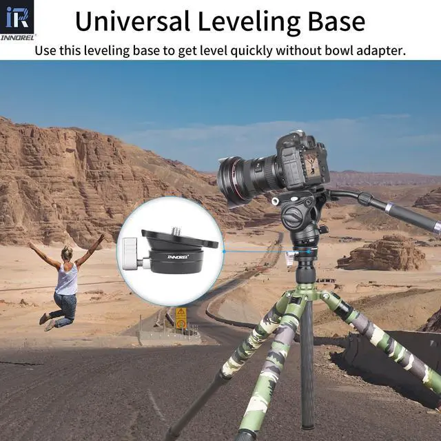 Alt view image 4 of 5 - INNOREL Tripod Leveling Base, LB50 Leveling Base Half Ball with Offset Bubble Level and Bubble Level Bag for Ballhead, Fluid Head, Gimbal Heads, Z Flex Head, Tripods and Monopods with 3/8" Thread