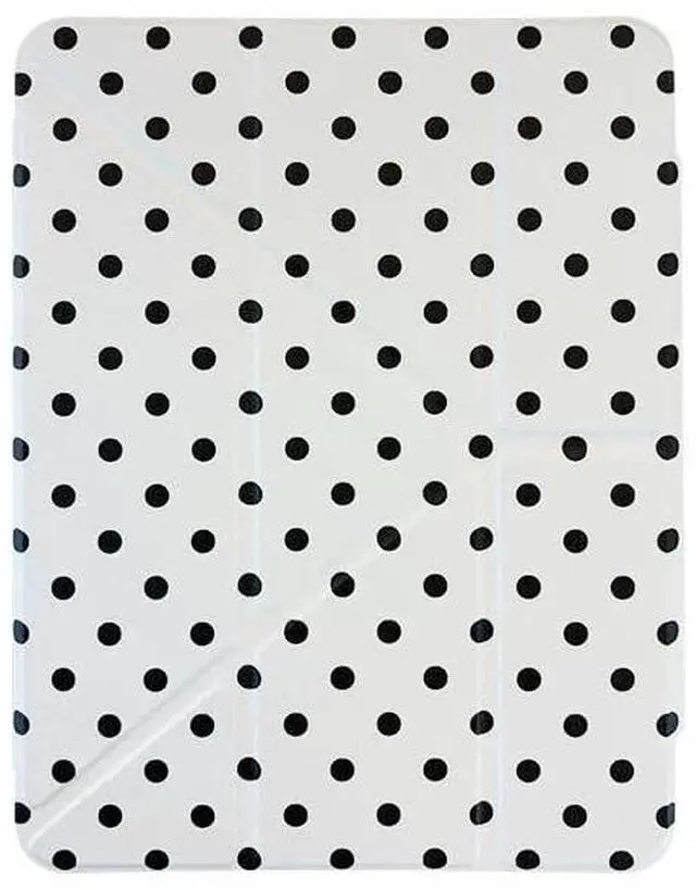 Main image of Adjustable Stand Leather Folio Case with Stylus Holder Kickstand for Apple Polka Dots Cute Lovely Adorable Kids Girls (White, for iPad 10th 10.9-Inch / A16 11-Inch)