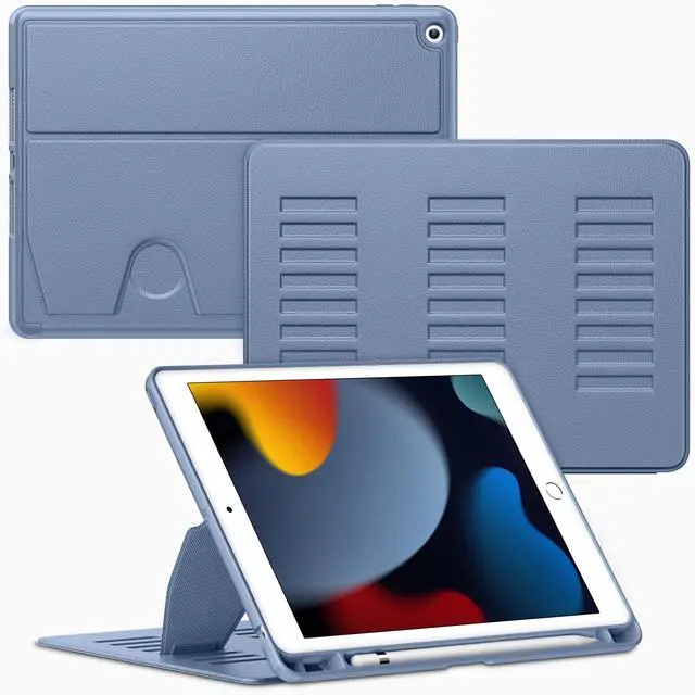 Main image of VIKESI Case for iPad 9th / 8th / 7th Generation 10.2 inch (2021/2020/2019 Released),Multiple Angles Magnetic Stand Cover,Shockproof Back,Pencil Holder,and Auto Sleep/Wake,Mist Blue