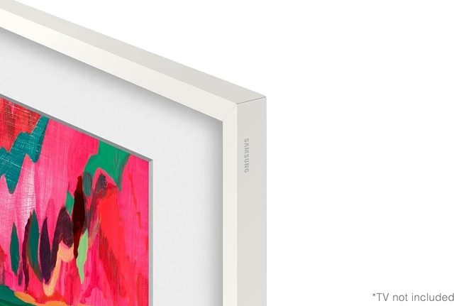 Alt view image 4 of 5 - Samsung 65" The Frame Customizable Bezel 20212025, Modern White Magnetic Frame Trim Kit for 65-Inch QLED Art TV, Easy Snap-On Gallery Style Wall-Mount Living Room Home Decor, With Cloth