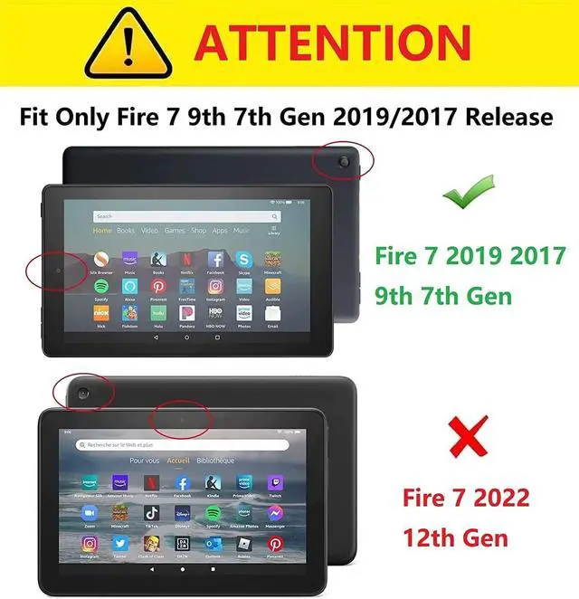 Alt view image 2 of 5 - BWOOLL Case for Kindle Fire 7 Tablet (7" Display, 9th/7th Generation, 2019/2017 Release), Slim Lightweight PU Leather Stand Cover with Auto Wake/Sleep, Owl Under The Moon