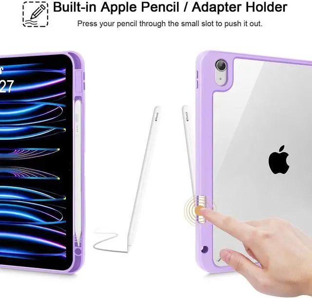Alt view image 5 of 5 - Mektron Case for 2026 iPad Air 13 inch M4 Cover Compatible 2025 iPad Air 13 inch M3 2024 iPad Air 13 inch M2 with Pencil Holder Shockproof Clear Shell, Flowers & Adorable Lace