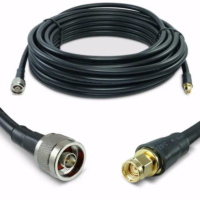 Main image of Proxicast 50 ft RP SMA Male to N Male Premium CFD400 Low-Loss Coaxial Cable (50 Ohm) for Connecting WiFi & Helium Miner (HNT Hotspots) to N-Female Antennas (Not for TV or Cellular) (ANT-310-420-50)