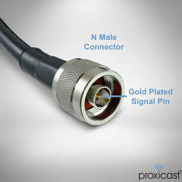 Alt view image 3 of 5 - Proxicast 50 ft RP SMA Male to N Male Premium CFD400 Low-Loss Coaxial Cable (50 Ohm) for Connecting WiFi & Helium Miner (HNT Hotspots) to N-Female Antennas (Not for TV or Cellular) (ANT-310-420-50)