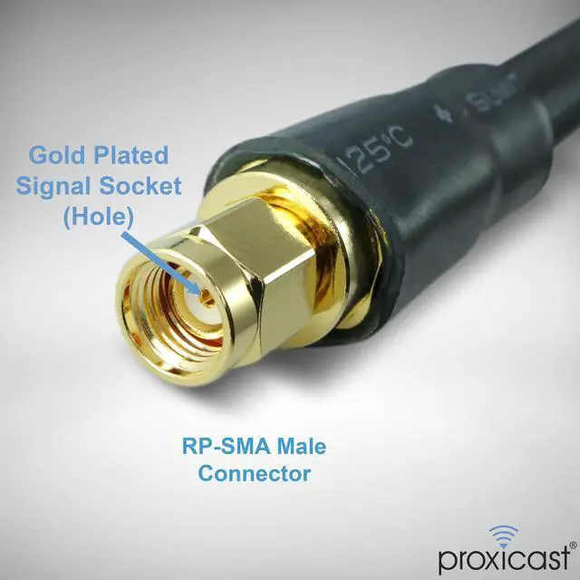 Alt view image 4 of 5 - Proxicast 50 ft RP SMA Male to N Male Premium CFD400 Low-Loss Coaxial Cable (50 Ohm) for Connecting WiFi & Helium Miner (HNT Hotspots) to N-Female Antennas (Not for TV or Cellular) (ANT-310-420-50)