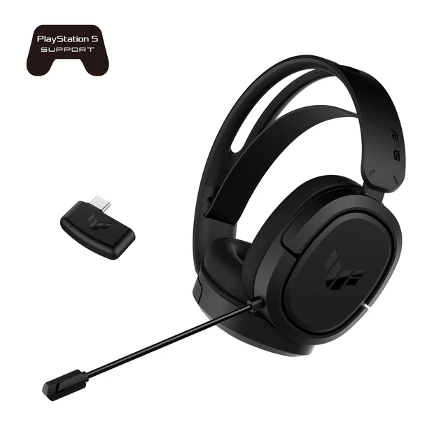 Alt view image 2 of 5 - ASUS TUF Gaming H1 Wireless Gaming Headset with Mic 2.4GHz via USBC, Virtual 7.1 Surround Sound, Deep Bass, Discord/TeamSpeak-Certified Mic, Lightweight, for PC, Mac, PS5, PS4, Switch, Mobi