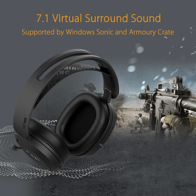 Alt view image 5 of 5 - ASUS TUF Gaming H1 Wireless Gaming Headset with Mic 2.4GHz via USBC, Virtual 7.1 Surround Sound, Deep Bass, Discord/TeamSpeak-Certified Mic, Lightweight, for PC, Mac, PS5, PS4, Switch, Mobi