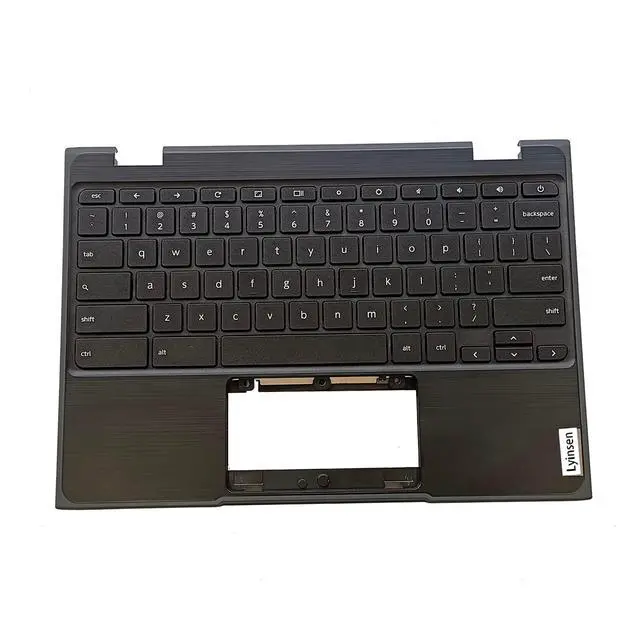 Alt view image 3 of 5 - Lyinsen Replacement for Lenovo Chromebook 100E 2nd Gen AST 82CD Laptop Upper Case Palmrest Non-Backlit Keyboard Assembly Part 11.6" 5CB0Z21474 Top Cover Black