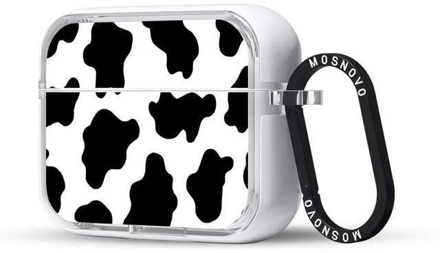 Main image of MOSNOVO for Airpods Pro & Airpods Pro 2 Case, Protective Clear Case with Shockproof Dual Layer Hard Luxe Metal Ring Designed for Airpods Pro 2 Generation - Cow Print
