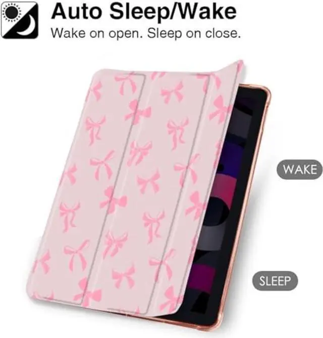 Alt view image 3 of 5 - MAYCARI Cute Kawaii Bow Knot Compatible with 11-inch iPad Pro2024 Case with Pencil Holder, Auto Sleep/Wake, Pink Girly Aesthetic Soft TPU Back Cover for 11-inch iPad Pro2024
