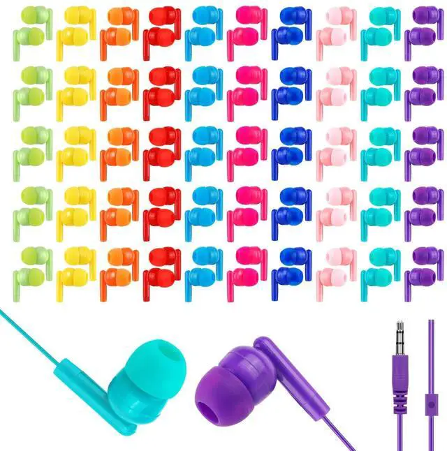 Main image of MENGLALA Earbud Bulk Kids Headphone for Classroom School 200 Pack,Wholesale Classroom Students Wired Earphones with 3.5 mm Jack for Computers Chromebook Laptop PC (Mixed Colors)