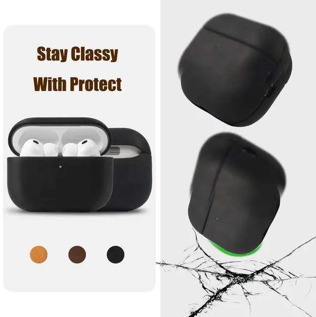 Alt view image 4 of 5 - AeroZylo for AirPods Pro 3 (2025) 100% Genuine Leather Case,Crazy Horse Leather Vintage Case,Handmade Top,Hard Shell & Rich Patina,Wireless Charging,for AirPods Pro 3rd Gen
