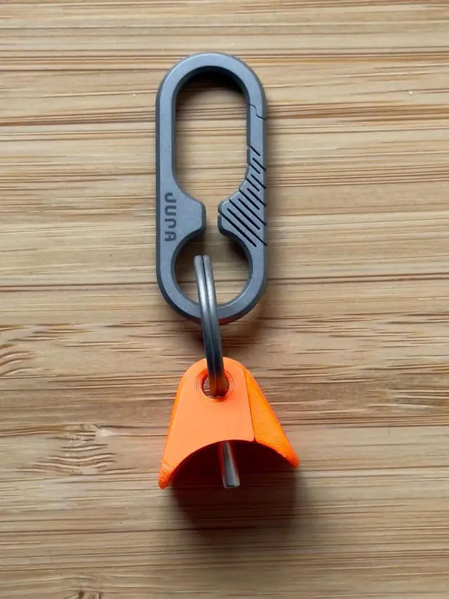Alt view image 5 of 5 - Jura Anchor for All Apple AirPods Titanium Carabiner Clip - Vibrant Orange Anchor AirPods Pro 3, Pro 2, AirPods 4 & Every Generation Keychain Lanyard Attachment Lightning & USB-C Include