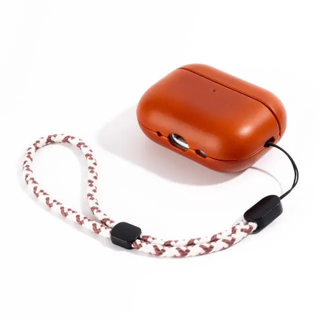 Alt view image 2 of 5 - RIXENY Genuine Leather Case for AirPods Pro 3 (3rd Gen 2025) - Elegant Leather Cover, Adjustable Lanyard, Hard Shell, Develops Patina, Wireless Charging, for Fashion & Luxury Lovers,