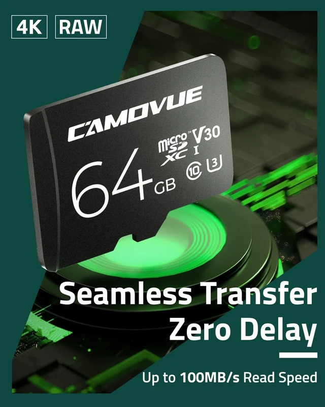 Alt view image 2 of 5 - CAMOVUE 64GB microSD Card, 4K Ultra HD Transmission, Max.100MB/s Read Speed