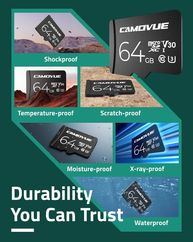 Alt view image 4 of 5 - CAMOVUE 64GB microSD Card, 4K Ultra HD Transmission, Max.100MB/s Read Speed
