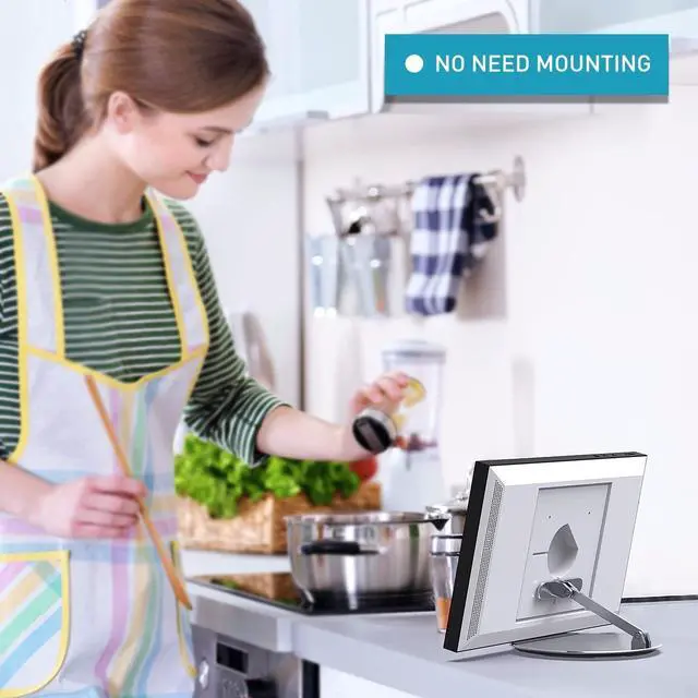 Alt view image 4 of 5 - Letlar Tilt and Swivel Stand for Echo Show 15, Make of Aluminum Alloy, Rotatable and Foldable, Echo Show 15 Mount Suitable for 8"-16" Tablet/iPad, Work for Portrait Landscape Mode, Silver