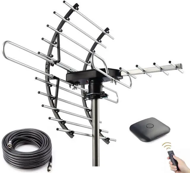 Main image of CeKay Digital HD TV Antenna, Outdoor/Attic Antenna, 360 Degree Rotation Wireless Remote, 200 Miles Range, 4K 1080P VHF UHF