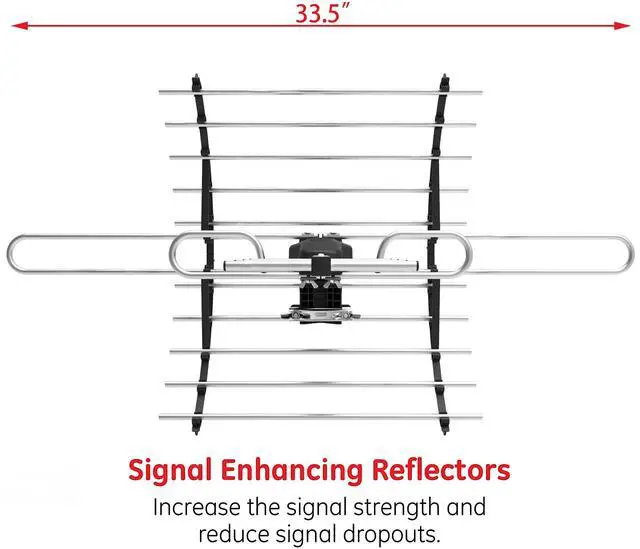 Alt view image 4 of 5 - CeKay Digital HD TV Antenna, Outdoor/Attic Antenna, 360 Degree Rotation Wireless Remote, 200 Miles Range, 4K 1080P VHF UHF