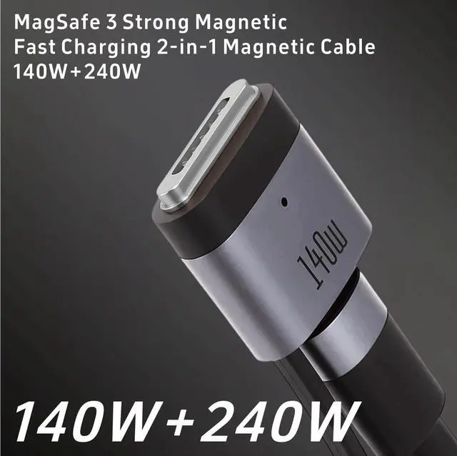 Alt view image 4 of 5 - HNCSYaojia 140W USB-C to Magnetic3 Charger (6.6ft) Includes a 240W USB-C Adapter That Supports PD 3.1 Fast Charging and Features an LED Indicator. It is Compatible with MacBook and iPad.