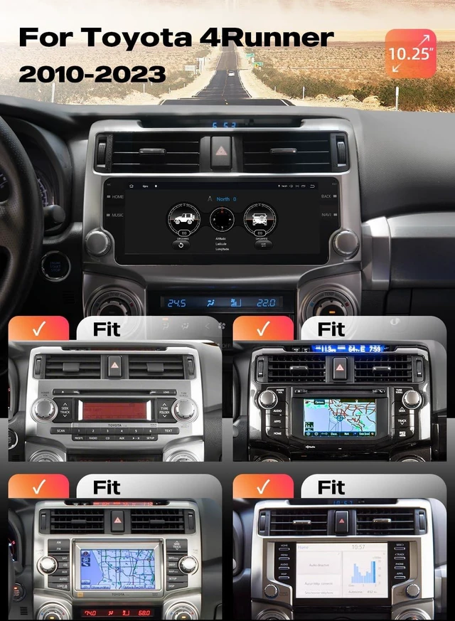 Alt view image 2 of 5 - Dasaita Android 13 Car Radio for Toyota 4Runner 2010-2024