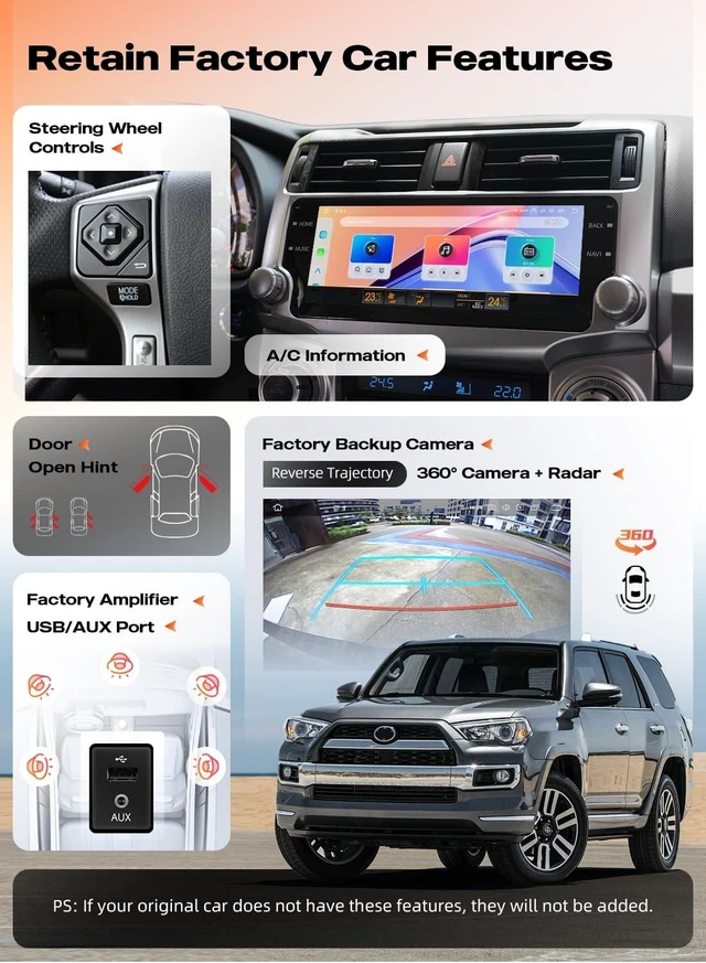 Alt view image 3 of 5 - Dasaita Android 13 Car Radio for Toyota 4Runner 2010-2024