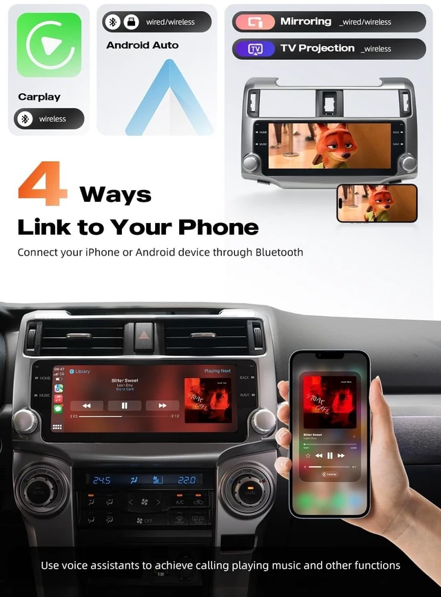 Alt view image 4 of 5 - Dasaita Android 13 Car Radio for Toyota 4Runner 2010-2024