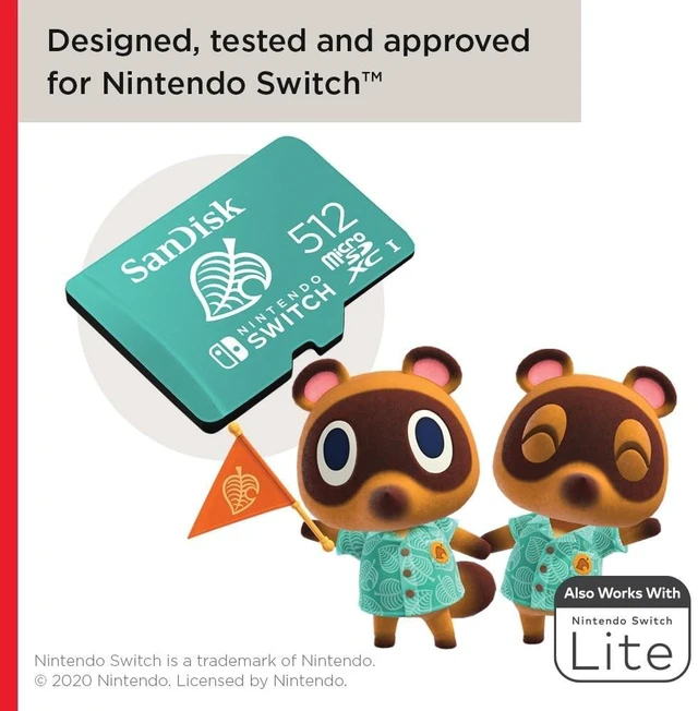 Alt view image 5 of 5 - SANDISK 512GB microSD Card, Animal Crossing Leaf Edition