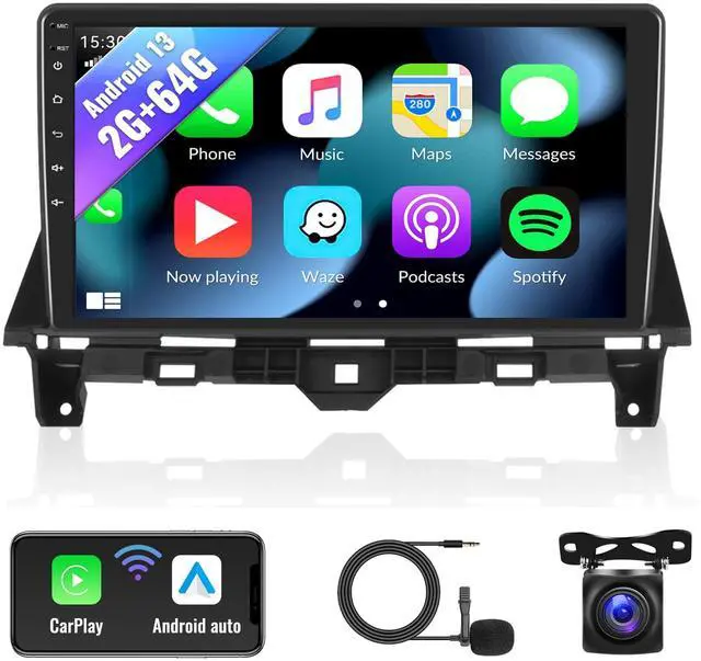 Main image of SIXWIN Android 13 Car Stereo for Honda Accord 2008 2009 2010 2011 2012 2013 10.1 Inch Touch Screen 2G+64G CarPlay Android Auto Car Radio Bluetooth GPS Navigation HiFi WiFi FM SWC Backup Camera MIC