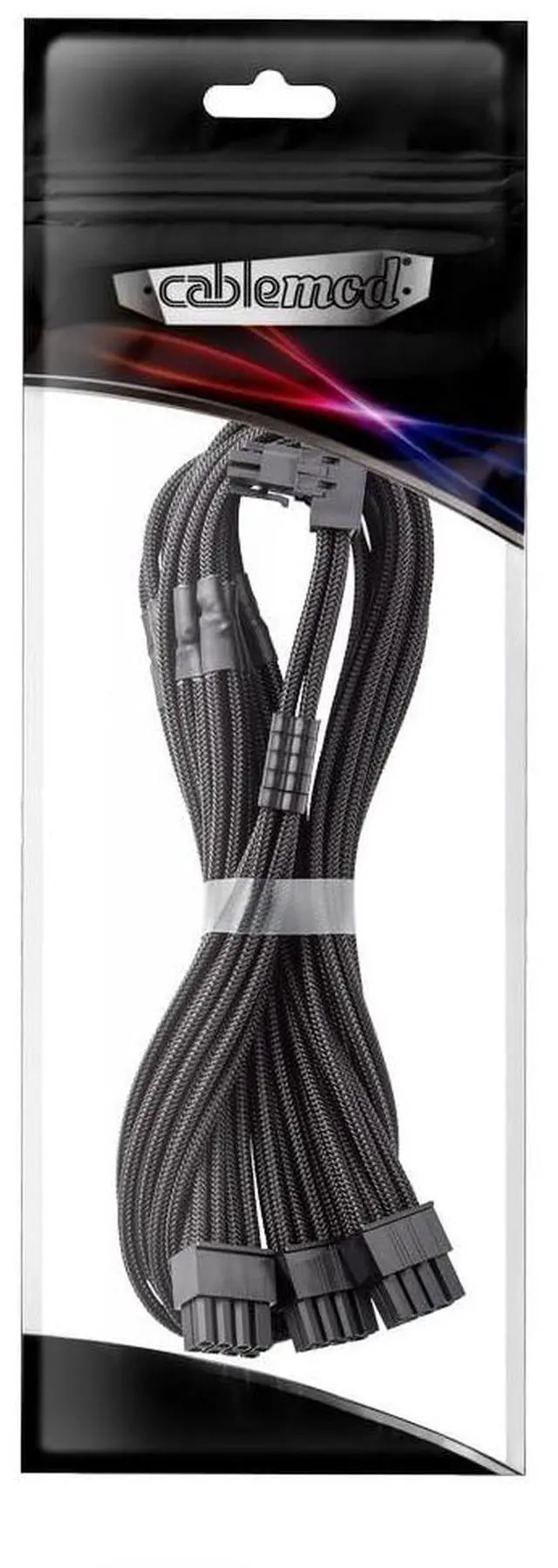 Alt view image 3 of 3 - CableMod C-Series Pro ModMesh Sleeved 12VHPWR 90 StealthSense PCI-e Cable for Corsair - Variant B (Black, 16-pin to Triple 8-pin, 60cm)
