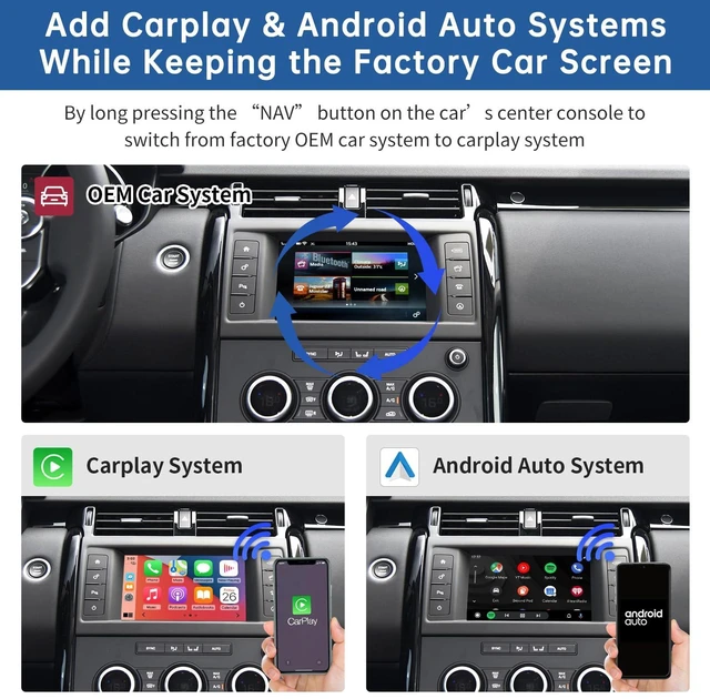 Alt view image 2 of 5 - Road Top CarPlay Retrofit Kit for Land Rover with Harman 8" Screen