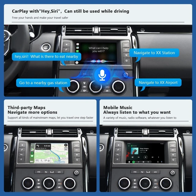 Alt view image 5 of 5 - Road Top CarPlay Retrofit Kit for Land Rover with Harman 8" Screen