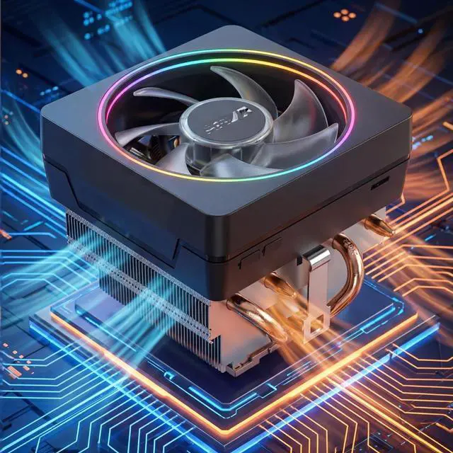 Alt view image 4 of 5 - Wraith Prism CPU Cooler with RGB LED Ryzen 7 Fan Copper Core Heatsink Compatible with AMD AM4/AM5 CPUs Socket Ryzen 7 1700X/1800X/5700X/5800X/6700X/7700X/7800X/8700X/8800X/9700X Cooler