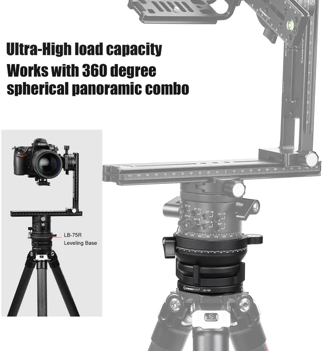 Alt view image 4 of 5 - SUNWAYFOTO LB-75R 360 Panoramic Leveling Base Tripod Head 33 lbs (15kg) Load Capacity