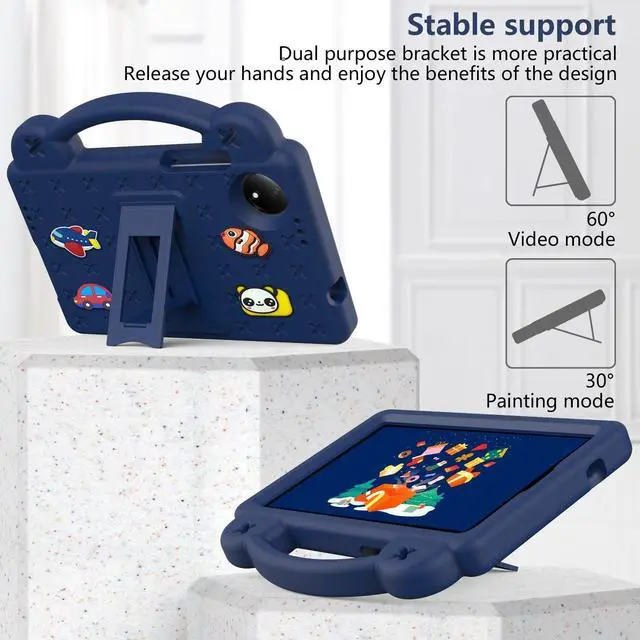 Alt view image 4 of 5 - AKABEILA Compatible with Doogee U11/U11 Pro 2025 11 inch/Tab G6/Tab G6+ 11 inch/Infinix Xpad 20 2025 inch/Umidigi G7 Tab Pro 2024 11 inch Tablet Case, Shoulder Strap & Stand Handle Navy Blue