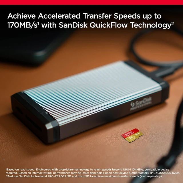Alt view image 4 of 5 - SANDISK 64GB Extreme microSD Card + Adapter, Up to 170MB/s Read Speeds