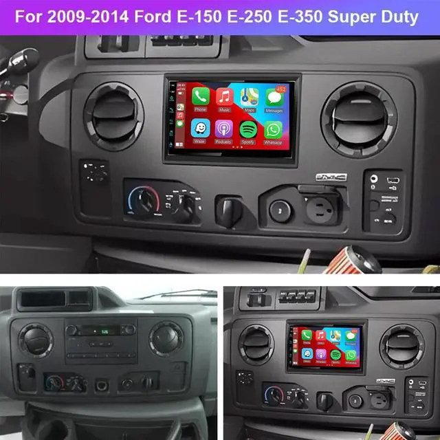 Alt view image 2 of 5 - PHEZEN 7 inch Touchscreen Car Stereo Fit for Ford E250 E350 2009-2014, Android 13 Double Din Car Radio with Carplay & Android Auto in-Dash Navigation BT Mirror Link WiFi Backup Camera 2+32G
