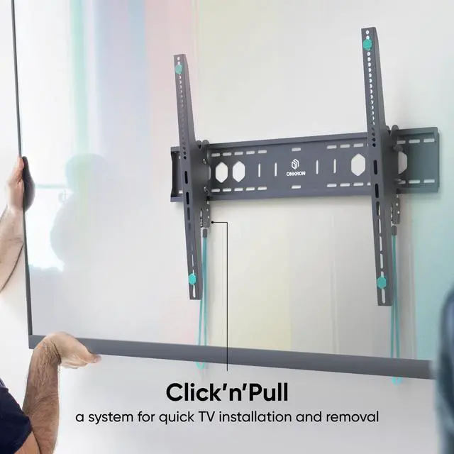 Alt view image 4 of 5 - ONKRON Tilting TV Wall Mount for 60-110 Inch Screen up to 264.6 lbs - Extra Large, Heavy Duty TV Mount Tilt Bracket max VESA 900x600 - Low Profile, Ultra Slim Television Wall Mount Black