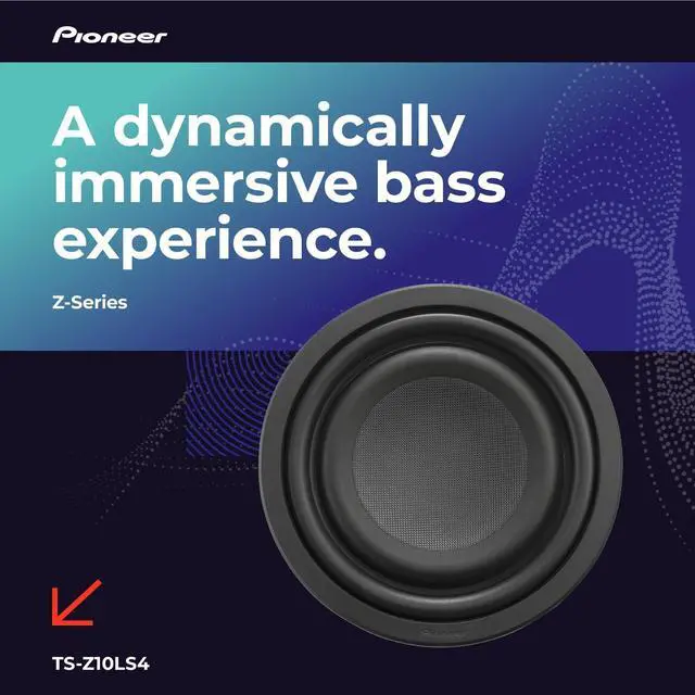 Alt view image 2 of 5 - PIONEER Z-Series TS-Z10LS4 10 Premium Subwoofer 1300W Max, Shallow-Mount Design, Deep Bass in Tight Spaces, Compact, Slim, Truck/Car Subwoofer