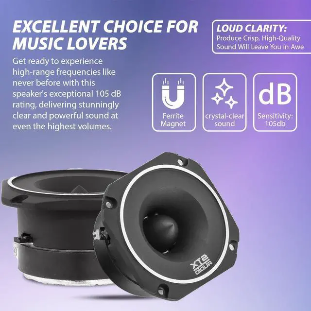 Alt view image 3 of 5 - STXAudio STX-55TW 3.4-Inch Super Tweeter Speaker, 4 Ohm, 800W Max Power, 105dB Sensitivity, Titanium Diaphragm, CCAW Voice Coil for Pro Car Audio