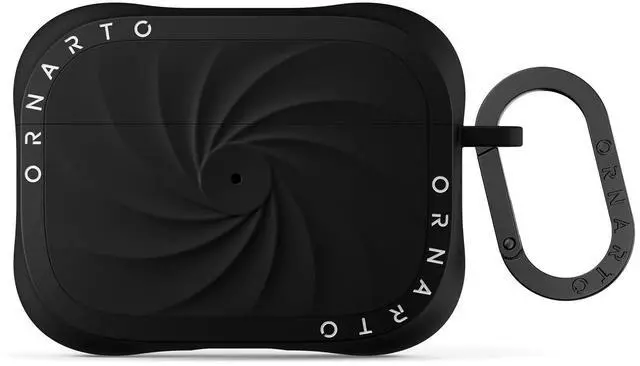 Main image of ORNARTO Vortuxe for AirPods Pro 2 Case - 2X MIL-STD Drop Protection, Liquid Silicone Shockproof Cover with Carabiner, Sleek Aesthetic Case for AirPods Pro 2nd / 1st Generation-Blac