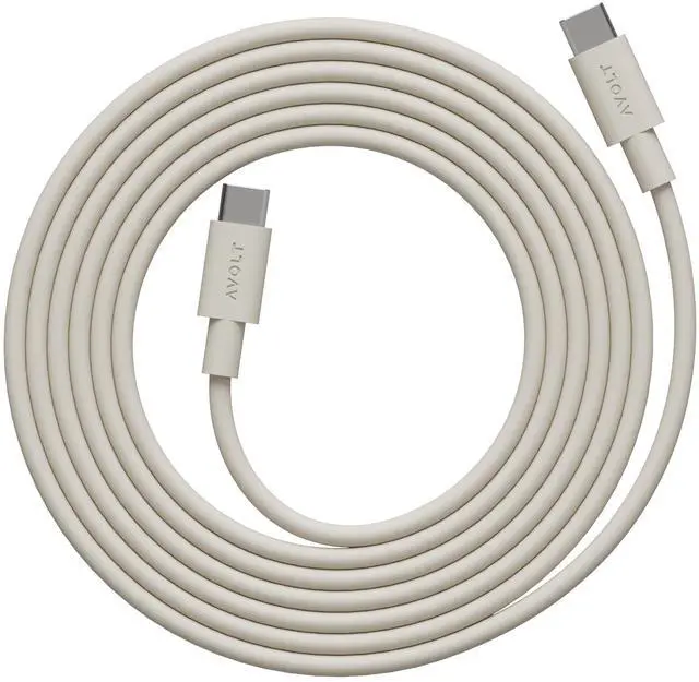 Main image of Avolt USB-C to USB-C Cable (6.6 ft) Soft Silicone Fast Charging Cable for iPhone 15, MacBook, iPad & Android Tangle-Free, Durable Design (USB C to USB C, Nomad Sand)